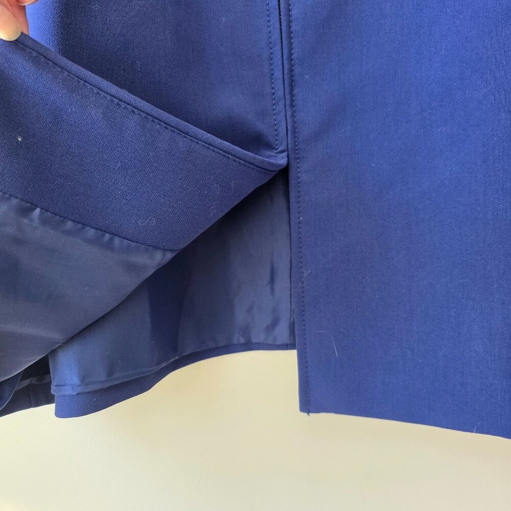 ALFANI Ruffle Sleeve Zip Front Jacket | Med | Crew Neck Lined Suit Topper NWT - Picture 4 of 10